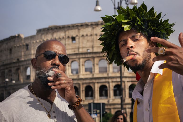 Graduation portrait near the Colosseum, Rome